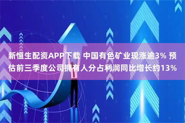 新恒生配资APP下载 中国有色矿业现涨逾3% 预估前三季度公司拥有人分占利润同比增长约13%