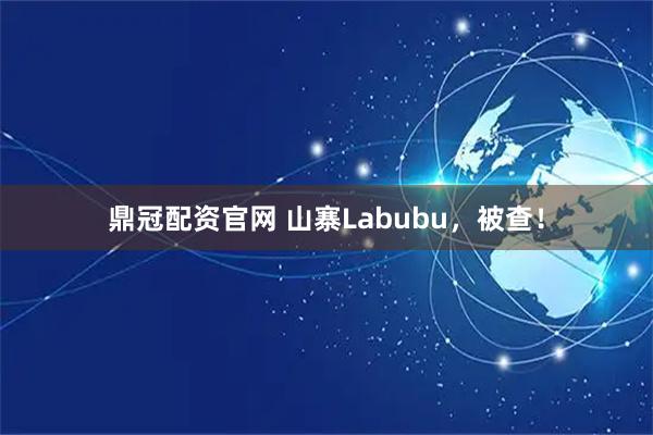 鼎冠配资官网 山寨Labubu,被查!